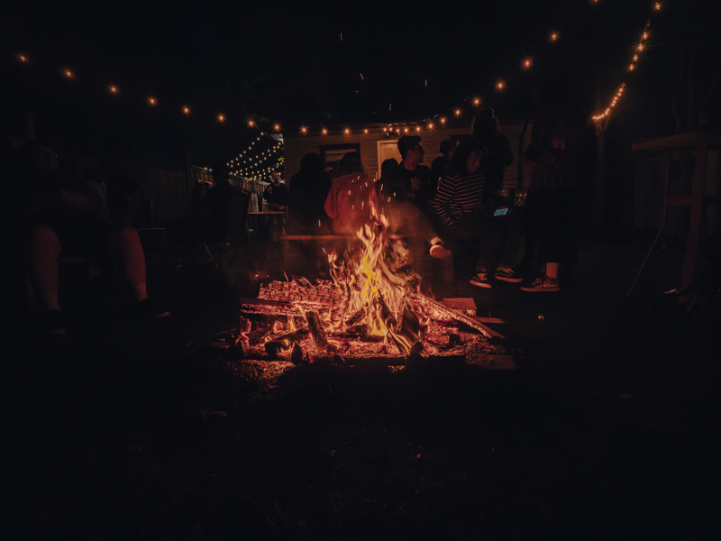 Photo of a firepit at the Probably House.